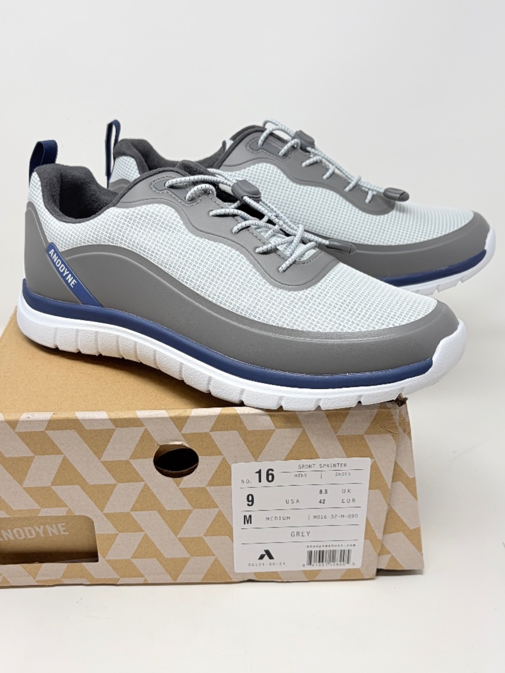 Anodyne No. 16 Sport Sprinter Men’s Gray Athletic Walking Shoes Size 9M